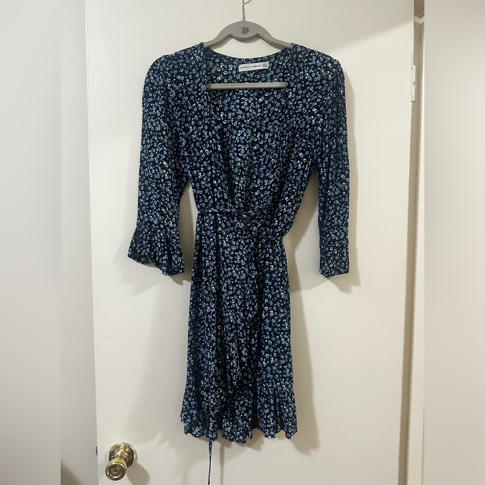 Faithfull the Brand Carmel Ruffle Floral Wrap Dress in Blossom size 4